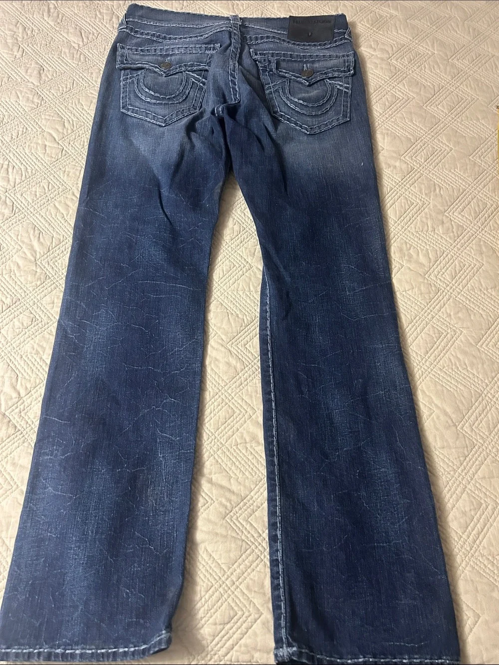 True Religion Slim Straight Faded Blue Jeans